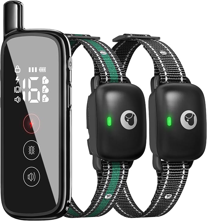 Electric Dog Training Collar with a 2600FT Remote Range, Rechargeable and Waterproof, Features 3 Training Modes and Security Lock for Dogs of All Breeds and Sizes