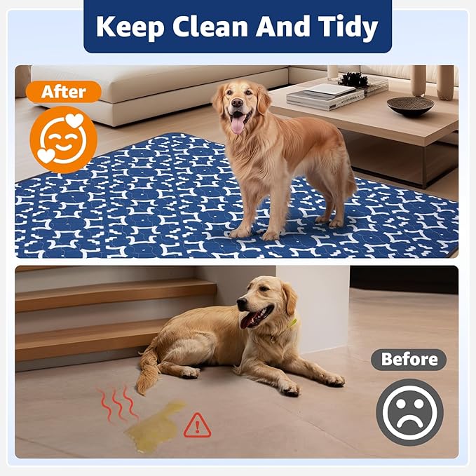 LOOBANI Reusable Pee Pads for Dogs: 2 Pack 36"x 41" Super Absorbent Washable Puppy Pads Non-Slip Whelping Pad Dog Playpen Mat, Waterproof & Leakproof Dog Training Pads for Floor, Crate, Potty