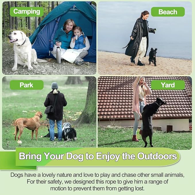 Tie Out Cable for Dogs,30FT Dog Leads,Heavy Duty Tie Out Cable for Large Dogs Up to 125lbs,Durable Dog Runner Tether Line for Outdoor,Yard