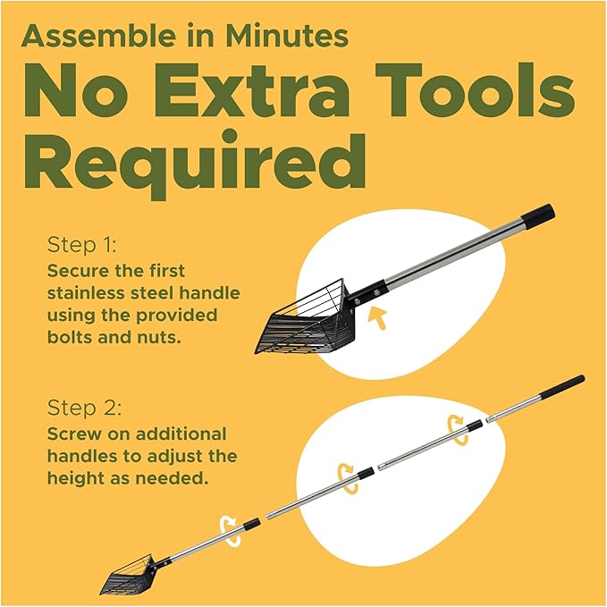 Premium Chicken Poop Scooper for Sand - Durable Chicken Coop Scoop Set - Sifting Shovel for Coop Cleaning - Metal Sand Sifter for Poultry Run - Poultry Litter Tools