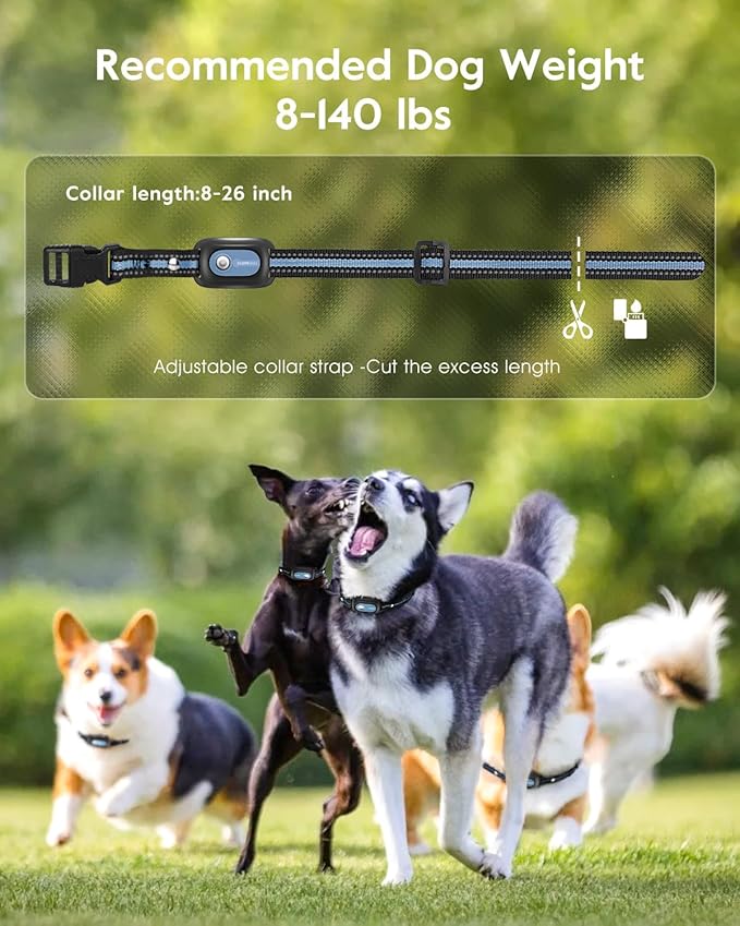 SLOPEHILL Dog Shock Collar,4200FT Dog Training Collar with Remote,IPX8 Waterproof E-Collar with Beep,Vibration,Shock,Flash Light,No Shock Mode,Electric Shock Collar for Small Medium Large Dogs,Blue