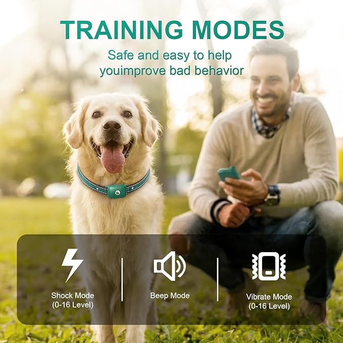Touch-Screen Dog Shock Collar with Security Lock, 2600FT Dog Training Collar Features 3 Training Modes, Rechargeable & Waterproof, Suits Dogs of All Breeds and Sizes