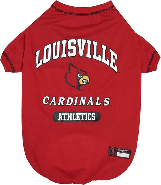 Pets First Collegiate LOUISVILE CARDINALS Dog T-Shirt, Large. - Licensed Shirt for Pets Team Colored with Team Logos.- Premium Stretchable Materials for the Comfrot of your Dog & Cat.
