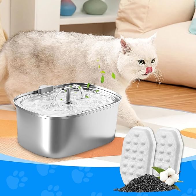 16+16 Pack Pet Water Fountain Filter Compatible with Rellaty & Fit for Neareal 108oz/3.2L Automatic Dog Water Dispenser, Cat Filters for Fountain Cat Bowl