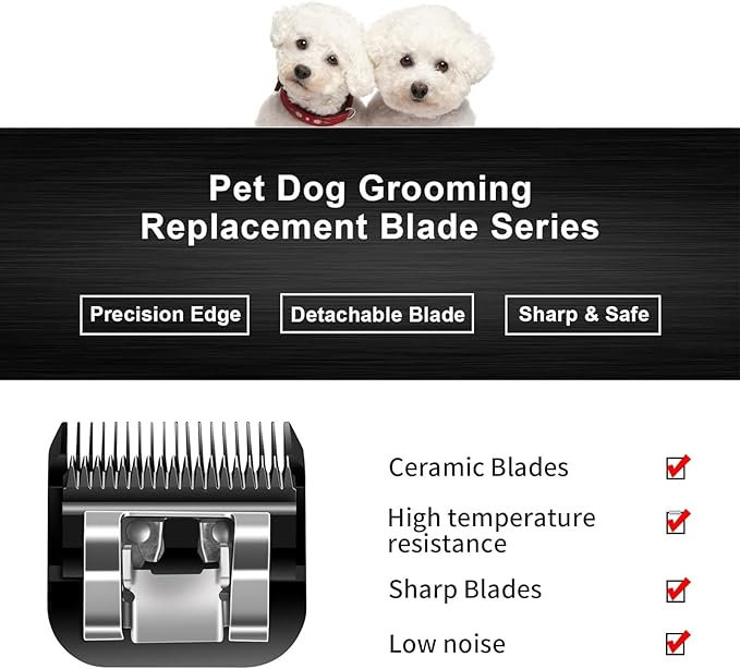 3FC Blades Dog Grooming Blades Compatible with Andis/Oster A5/Wahl KM-10 Series Dog Clippers,Detachable Clipper Replacement Blade,Black (3FC/3PCS)