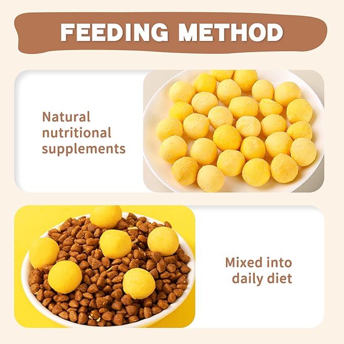 Freeze Dried Cat and Dog Treats, Limited Ingredient Quail Egg Yolk Healthy Tasty Snacks for Training 8.8 Ounce