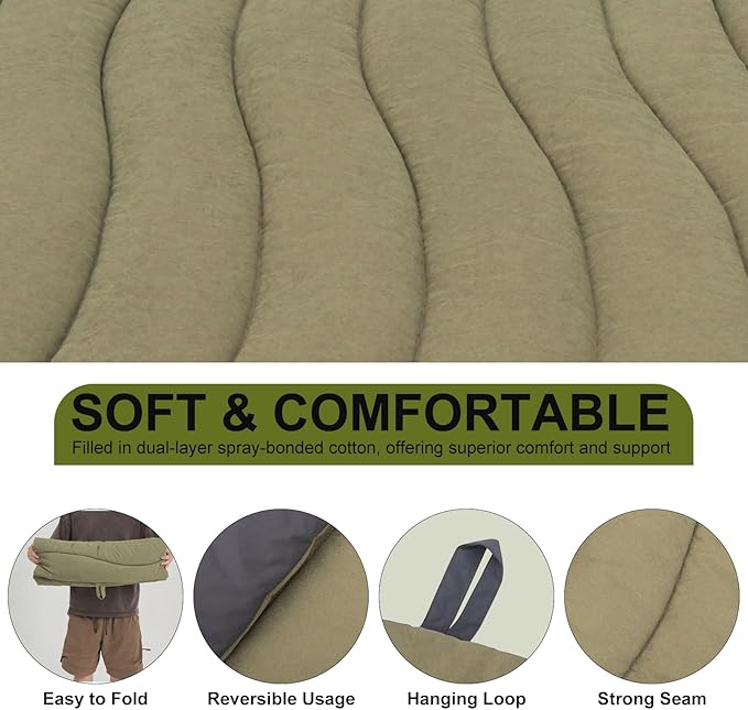 BINGPET Outdoor Travel Dog Bed for Large/Medium Dogs,Portable Waterproof Camping Mat with Carry Bag,Foldable Outside Bed,Machine Washable Indoor Pet Mat for Small,Medium and Large Dogs 26"x43"