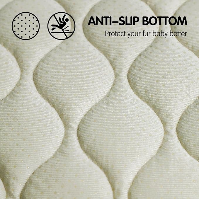 furrybaby Dog Bed Mat Flat Crate Mat with Anti-Slip Bottom Machine Washable Pet Kennel Pad for Dog Sleeping (XM 36x23'', Grey Mat)