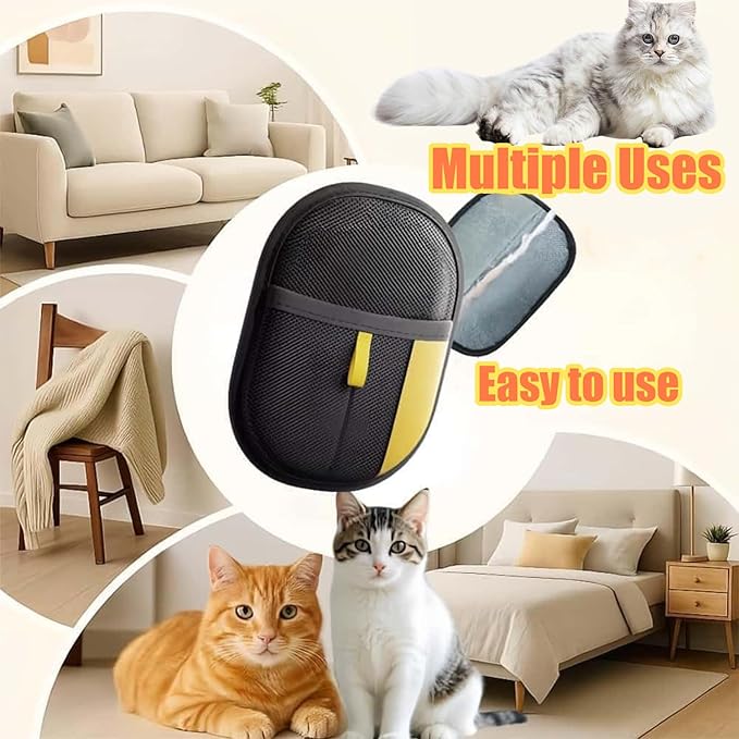 2pc Pet Hair Removal Glove,Pet Grooming Gloves,Cat Grooming for Hair Removal,Versatile Reusable Pet Hair Remover Glove