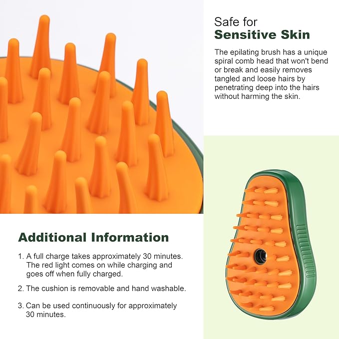 3-in-1 Steam Brush for Cat and Dog Deshedding - Portable Pet Hair Removal Tool for Indoor Shedding, Grooming Supplies