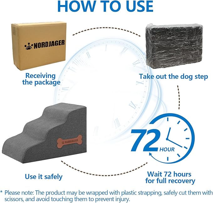 5-Step Spliceable Pet Stairs: Indoor& Outdoor Multi-Use with a Removable Cover and a Pocket, Best for Small Pets and Older Dogs Who Has Spine and Arthritis Issues to Get on High Beds, Grey（22.8" H