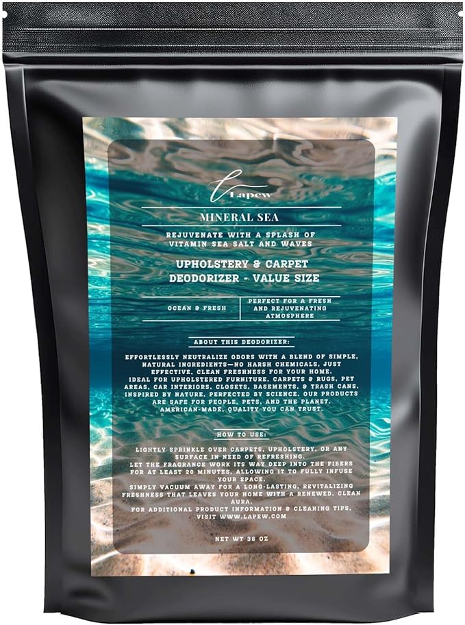 Mineral Sea Carpet Freshener Powder Refill 36 oz | Powerful Odor Eliminator for Home | Upholstery Deodorizer | Carpet Deodorizer | Pet Urine | Cat Litter Box | Vitamin Sea Fragrance