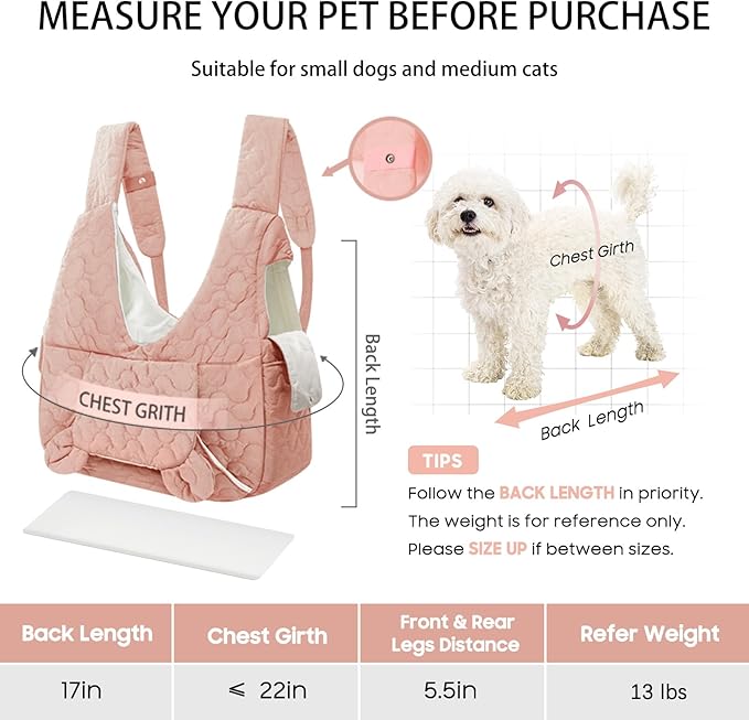 Pet Carrier Backpack, Adjustable Pet Front Cat Dog Carrier Backpack Travel Bag for Small Medium Dogs Cats and Rabbits, Safety Strap with Removable Bottom Plate for Camping Hiking Traveling
