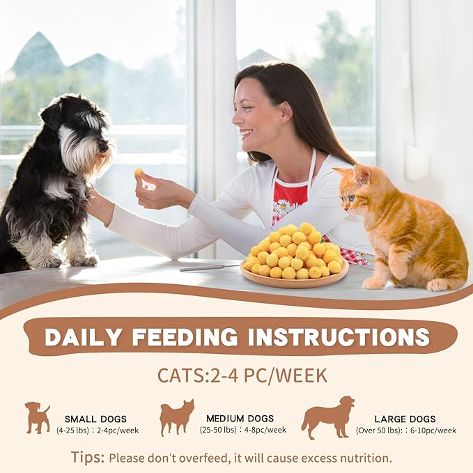 Freeze Dried Cat and Dog Treats, Limited Ingredient Quail Egg Yolk Healthy Tasty Snacks for Training 8.8 Ounce