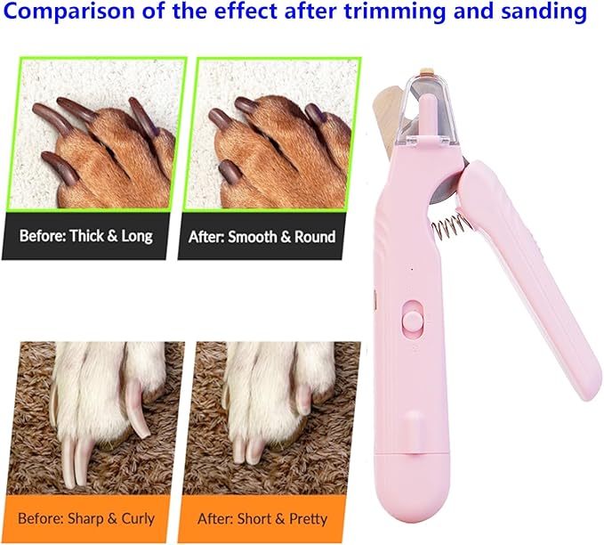 2 In 1 Pet Nail Clipper and Grinder, Professional Electric Rechargeable Pet Nail Fast Trimmer, Painless, Claw Care Grooming, Smoothing, Silent - Shockproof, For Small, Large Dogs & Cats, upgraded