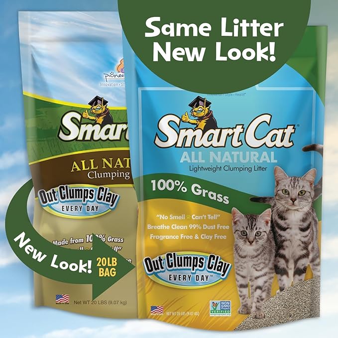 SmartCat All Natural Clumping Cat Litter, 10 Pound (160oz 1 Pack) - Alternative to Clay and Pellet Litter - Chemical and 99% Dust Free - Unscented and Lightweight
