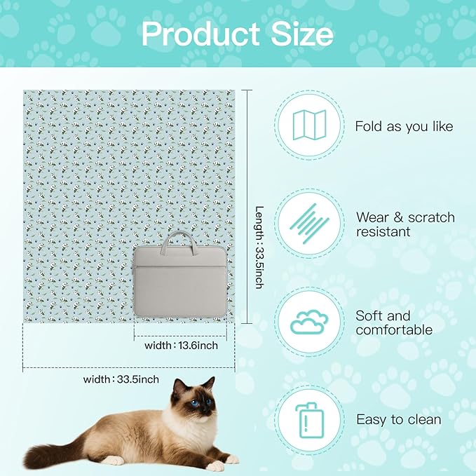 33.5" Cat Wrap for Grooming, Maximum, Self-Adherent Soft Cat Blanket for Nail Clipping, Anti-Scratch-Escape Calming Wrap, Cats Burrito Swaddle for 6-18 lbs (Swan, XX Large)