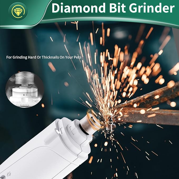 2 in 1 Dog Nail Clippers & Cat Nail Clippers Trimmers for Large Medium Small Dogs Cats Claw Trimmer Quick Sensor and Safety Guard USB Rechargeable Dogs Nail Trimmer with Catcher & 2 LED Lights