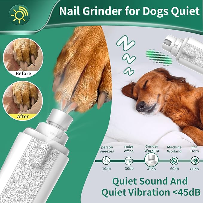 2-in-1 Cat Nail Clippers & Dog Nail Clippers Trimmers for Large Medium Small Dogs Cats Claw Trimmer Quick Sensor and Safety Guard USB Rechargeable with 2 LED Lights Dogs Nail Trimmer