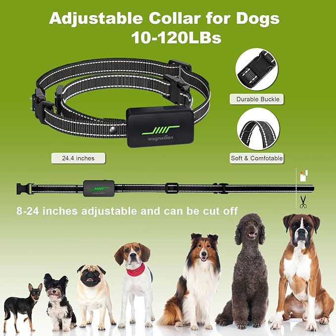 Shock Collar for Dogs with Remote Control, 3300FT Dog Training Collar with 3 Modes & Security Lock, IPX7 Waterproof & Rechargeable Dog Shock Collar for Large Medium Small Dogs 10-120lbs