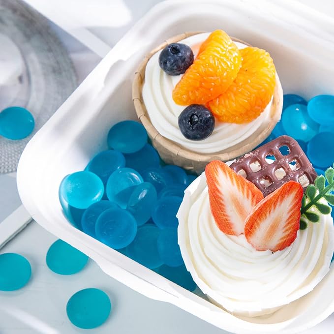 FUTUREPLUS 1LB Frosted Flat Marbles, Blue Glass Pebbles Beads Vase Fillers Decorative Fish Tank Aquarium Rocks for Centerpieces Table Decor