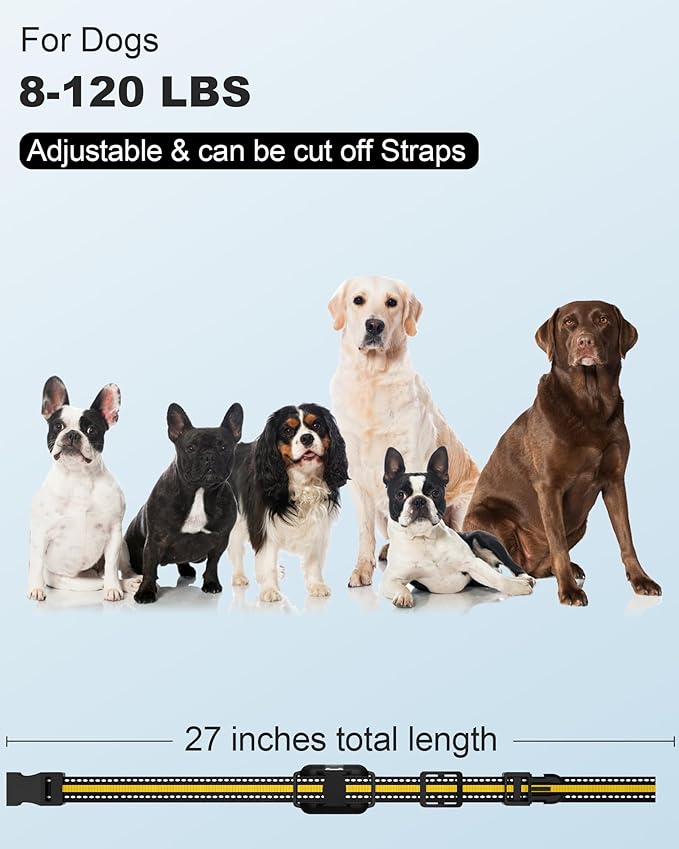 Shock Collar for 3 Dogs, 3300FT Dog Shock Collar with Remote for Small, Medium, Large Dogs with Vibration, Beep, Security Lock, and Waterproof (8-120 LBS)