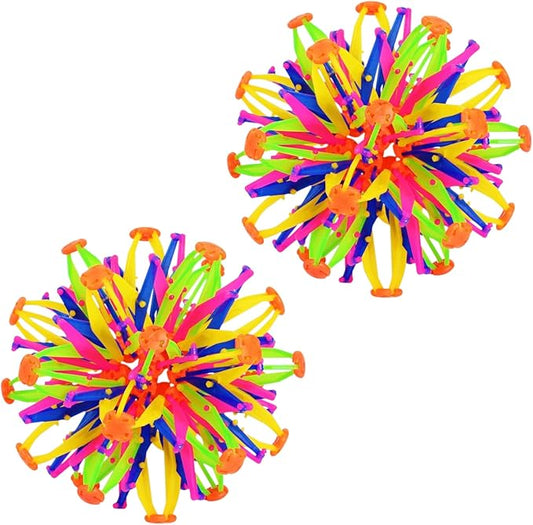 2Pcs Colorful Sphere Expandable Breathing Balls Fidget Toy-Stress Reliever ,Collapsible Expanding Magic Ball Toys from 6" to 12"for Kids & Adults Mindfulness Meditation Practices,Yoga -ADHD