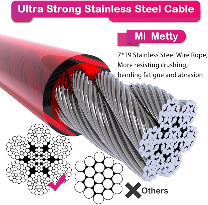 Tie Out Cable for Dogs,50FT Dog Leads,Heavy Duty Tie Out Cable for Large Dogs Up to 125lbs,Durable Dog Runner Tether Line for Outdoor,Yard