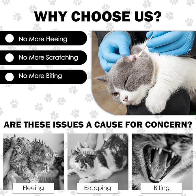 27.6" Cat Grooming Wrap, Self Adhesive Cat Wrap for Cutting Nails, Anti-Escape Calming Cat Swaddle Wrap for Medicine Ear Cleaning, Cow Anti-Scratch Cats Burrito Restraint Blanket, Practical Pet Tool