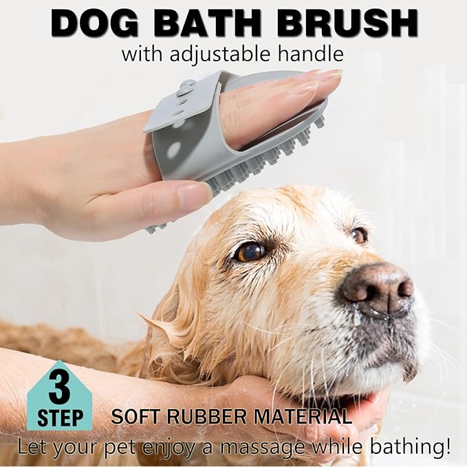 3PCS Dog Grooming Brush - Dog Brush for Shedding Massaging Bathing - Double Sided Shedding, Dematting Undercoat Rake - Self Cleaning Slicker Comb for Dogs and Cats with Long or Short Coats
