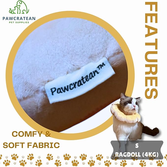 Adjustable Comfy Flower Style Elizabeth Collar for Cats Puppies Soft Recovery Cone Pet Protective Neck Collar (Yellow, Small)