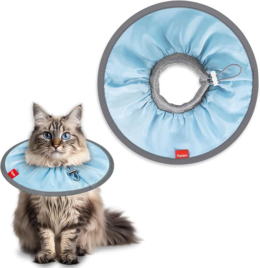 Agape Comfortable Cat Cone - Lightweight Soft Recovery Collar for Cats After Surgery - Protective E-Collar for Small, Medium, and Large Cats - Stops Licking & Scratching - Wound Care