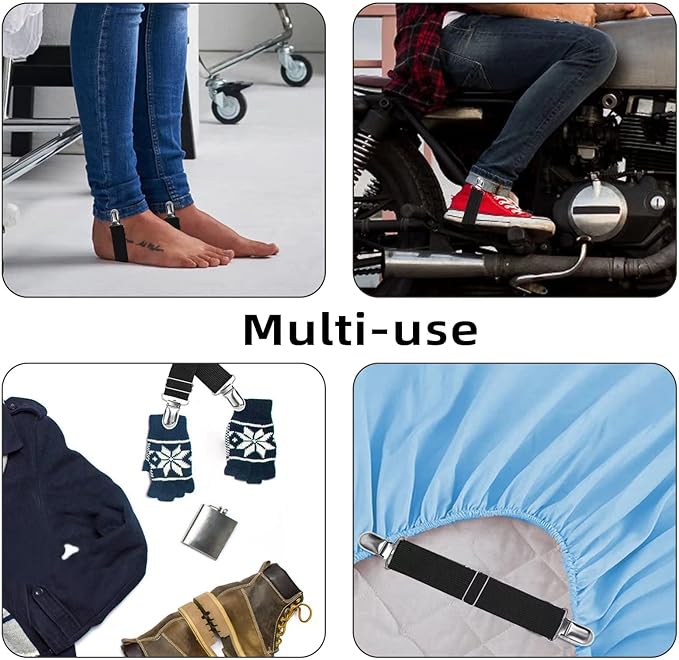 Adjustable Boot Straps Pant Stirrups Clips Boot Clips