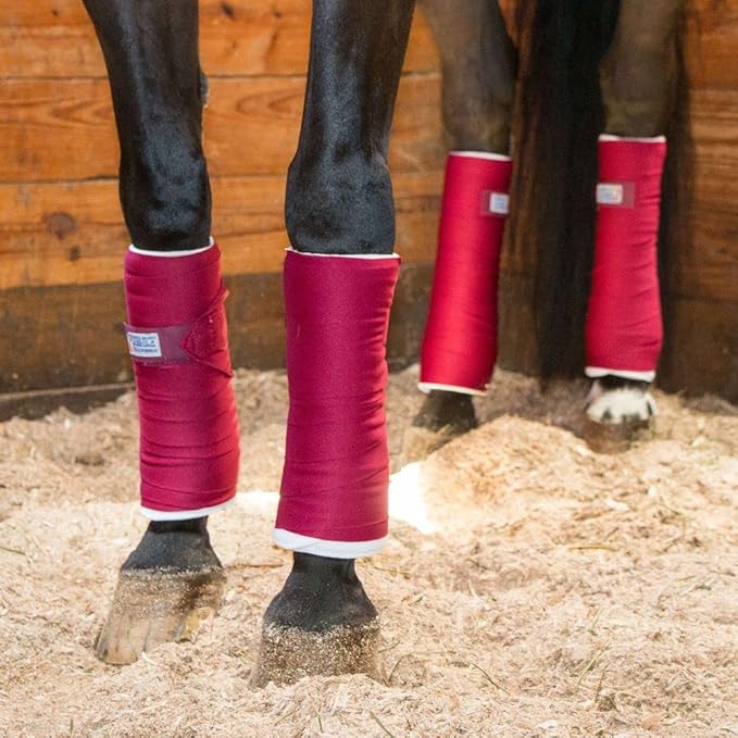 Dura-Tech Standing Wraps for Horses | Color Black | Optimal Comfort & Support | Ideal for Post-Exercise & Trailering | Right Tension Application | Secure Closure