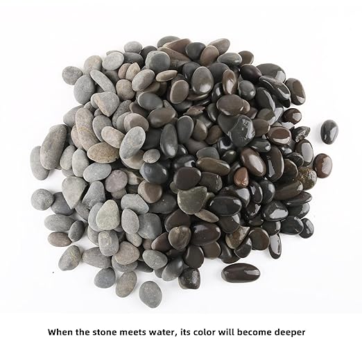 18 Pounds Natural River Rocks Mexican Beach Pebbles for Garden Landscape Stone Paving Stone Grey (1Inch)