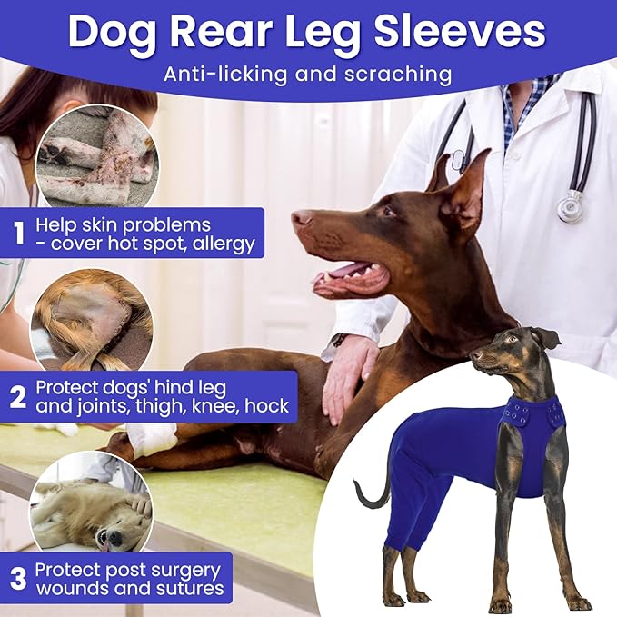 Nanaki Dog Wound Care Shirt,Dog Leg Sleeve to Stop Licking Rear Leg and Abdomen,Pet Surgery Suit Female Spay,Dogs Onesie for Surgery Female Male,Pet Surgical Recovery Suit Female Wound Heal Clothes