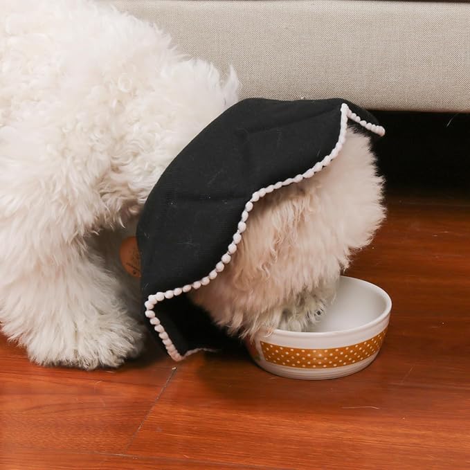 Adjustable Small Dog Cone,Soft Cat Recovery Cone Collar,Cute Cat Surgery Collar for Kitten,Puppy,Black,Medium