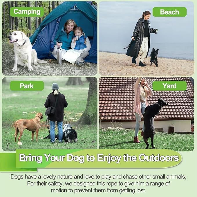 Tie Out Cable for Dogs,150FT Dog Leads,Heavy Duty Tie Out Cable for Large Dogs Up to 125lbs,Durable Dog Runner Tether Line for Outdoor,Yard
