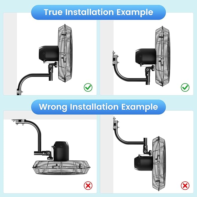 20'' Outdoor Wall Mount Fan, 4 Speed Oscillating Wall Fan with All Sealed Brushless DC Motor, Heavy Duty Industrial Fans, Waterproof Fans for Patios, House, Garage, Commercial, Warehouse, Factory