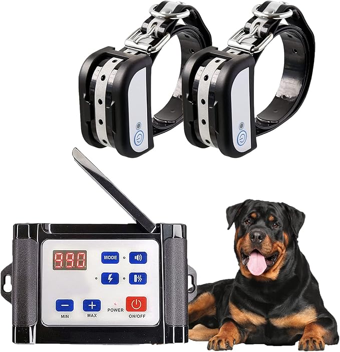 2 in 1 Wireless Dog Fence & Remote Training Collar, 2023 Pet Containment System, Dog Electric Boundary Container System, Adjustable Control Range, Waterproof, for 1 2 3 Dogs,for2dogs