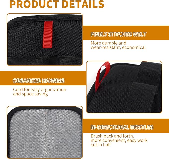 2PCS Electrostatic Pet Grooming Gloves, Reusable Hair Remover for Dog Cat Fur on Clothes Furniture Car Seat/Black