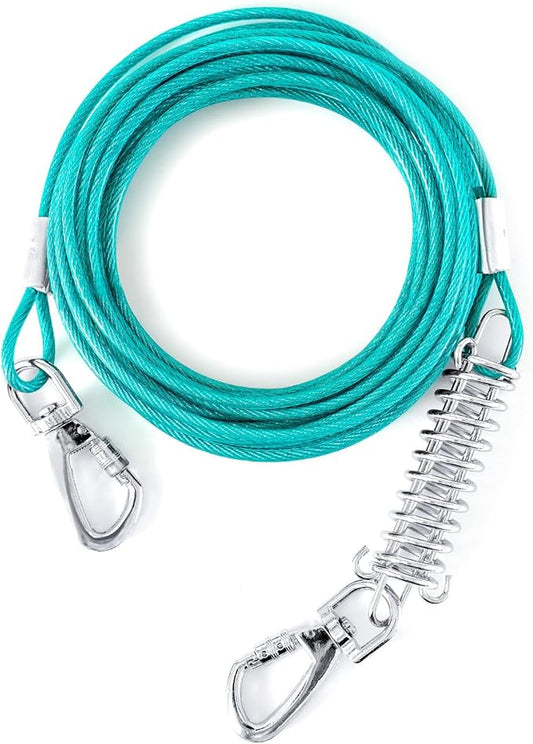 Tie Out Cable for Dogs, 80FT Dog Leads for Yard Chew Proof, Heavy Duty Dog Tie Out Cable for Large Dogs Up to 125lbs, Durable Dog Runner for Yard or Camping