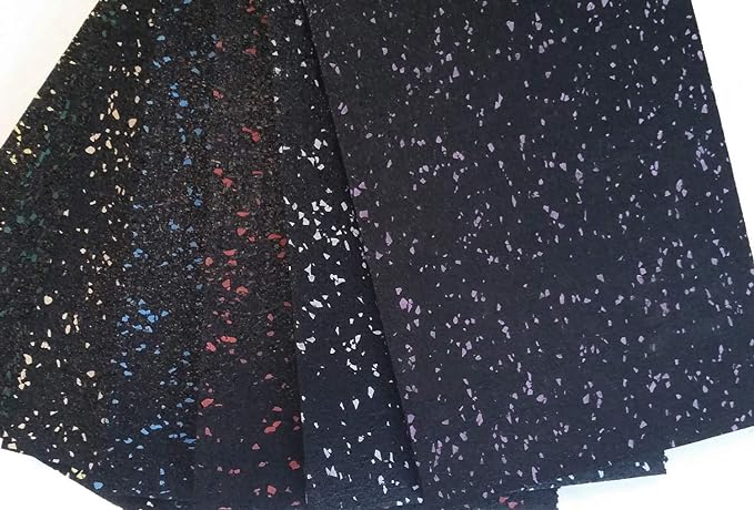 American Floor Mats 1/4in (7mm) Thick 10% Green 4' x 3' Heavy Duty Rubber Rolls, Protective Exercise Mats, Home Gym Rubber Flooring