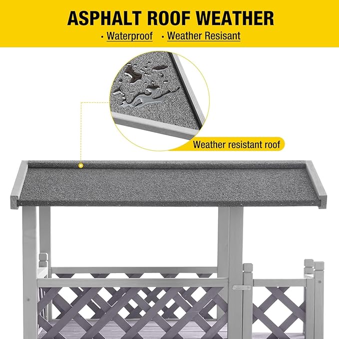 Aivituvin Cat House Outdoor Indoor Feral Kitty Shelter with Escape Door for Cats, Weatherproof Roof