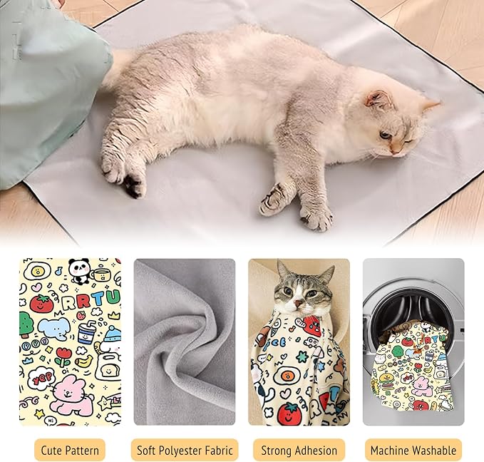 21.7" Cat Grooming Wrap,Self-Adherent Cat Wrap for Cutting Nails,Anti-Escape Pet Swaddle for Medicine,Teeth Brushing,Ear Cleaning(Within 6lbs)