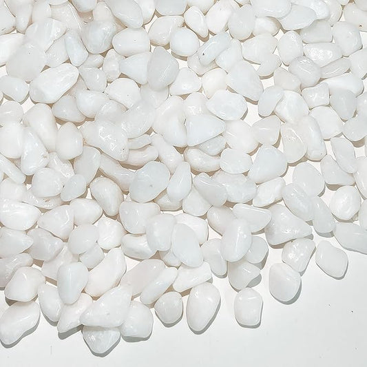 2 Pounds White Pebbles for Indoor Plants, 3/8 Inch Polished White Rocks, Decorative River Rocks for Potted Plants Vase Cactus Bird Bath and Outdoor Garden Landscaping