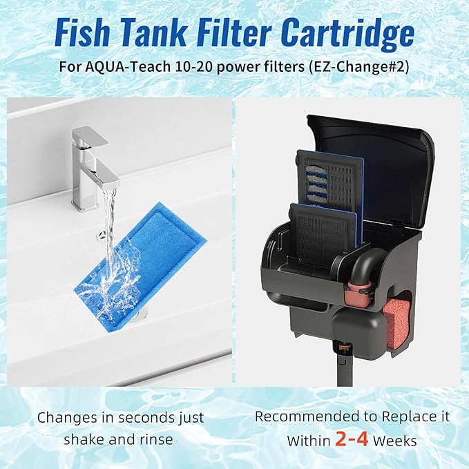 16 Pack Aquarium Filter Cartridge for Marineland Rite-Size B & for Aqua-Tech EZ-Change #2, Fish Tank Filters for Aqua-Teach 10-20 Power Filter and for Marineland Penguin PRO Power Filters 100/125/175