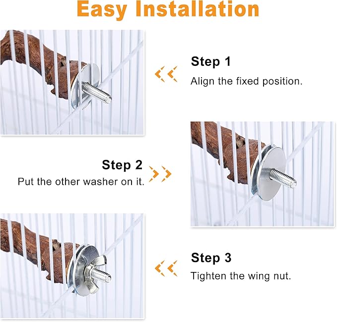 2 pcs 9.8 inch Bird Perches Stand Natural Wood Bird Perches, Birdcage Wood Stand Tree Perches for Birds Cockatiels Parrots Conures Macaws Finches(2PCS 9.8" Length)