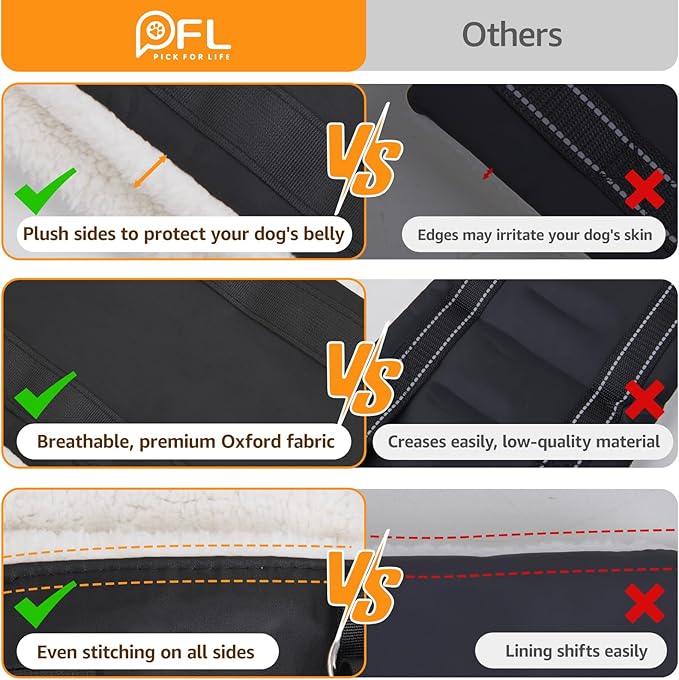 Adjustable Dog Lift Harness, Dog Sling for Large Dogs Hind Leg Support, Soft Lift Support Helps Senior, Injured, Disabled and After ACL Surgery Dogs-Black & Grey (X-Large)