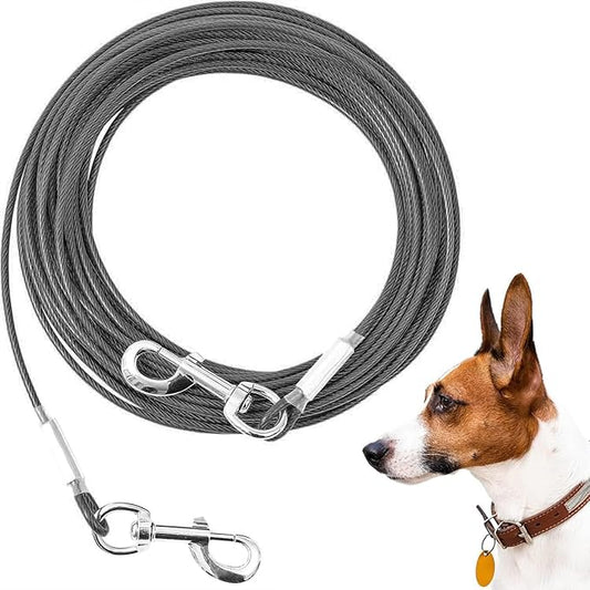 Tie Out Cable for Dogs,30FT Dog Leads,Heavy Duty Tie Out Cable for Large Dogs Up to 125lbs,Durable Dog Runner Tether Line for Outdoor,Yard